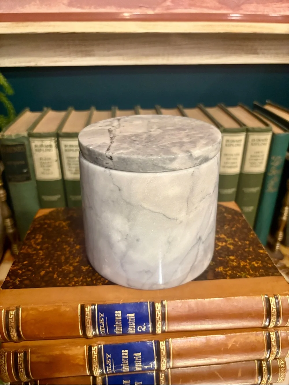 Marble Ceramic Lidded Jar or Canister